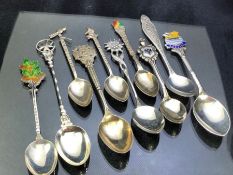 Silver spoons of various designs English hallmarked silver plus foreign silver total weight 100g