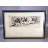 PERCY THOMAS (British, 1846-1922), Etching, Hadley Wood 1870s, marked first state, approx 24cm x
