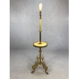 Ornate marble and gilt metal lamp stand, approx 155cm tall