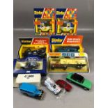 Collection of boxed Dinky die cast toys to include two Happy Cabs, a Rolls Royce Phanton V and a