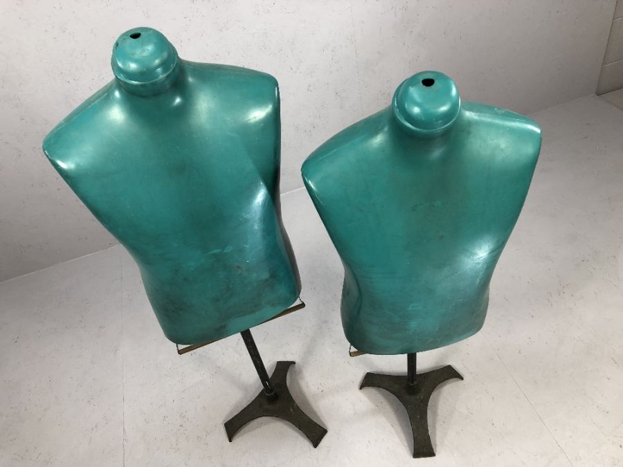 Pair of vintage mannequins on wrought iron tripod bases - Image 3 of 5