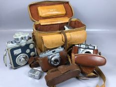 Vintage cameras to include Tower, Kalimar A and a Eumig C3 M Video camera