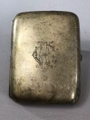 Silver Hallmarked Cigarette case Birmingham by William Henry Sparrow approx 6 x 8cm & 64g