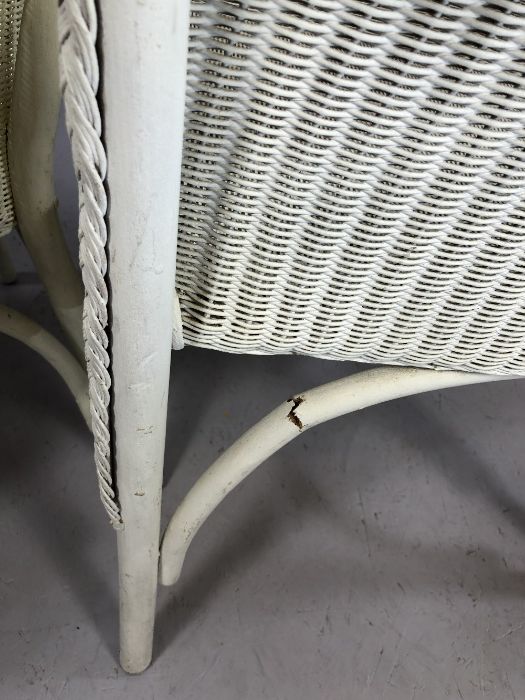 Pair of white Lloyd Loom chairs - Image 5 of 5