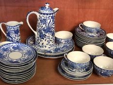 Noritake 'Howo' Blue and White China part Tea set, approx 40 pieces