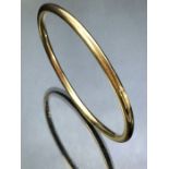 9ct Gold Bangle approx 75mm in diameter and 16g
