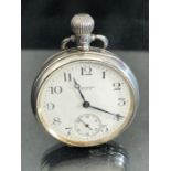 Waltham USA pocket watch, Birmingham Hallmarked silver DENNISON watch case and silver dust cover,