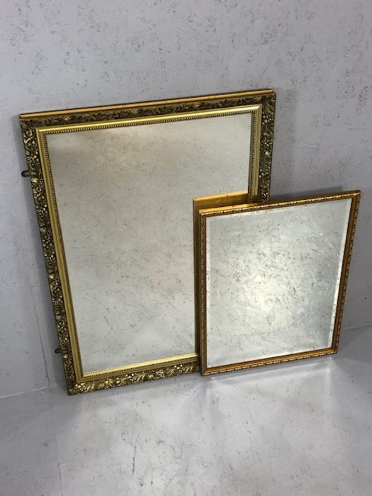 Two gilt framed mirrors, the larger approx 97cm x 66cm