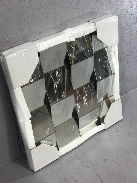 Square, mirrored decorative wall plaque, approx 60cm x 60cm, new in packaging - Image 2 of 4