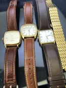 Wristwatches to include a vintage Caravelle and a Rotary Windsor, three in total and a spare metal