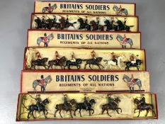 Vintage Toys W Britains Regiments of all Nations CUIRASSIERS NO. 138, QUEENS OWN HUSSARS, USA