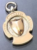 Silver & 9ct Gold hallmarked pendant with shield design total weight approx 6.8g