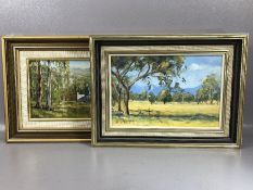 Two framed Australian oil paintings, the first by Ronald Peters, the second by Jack Robbins, both