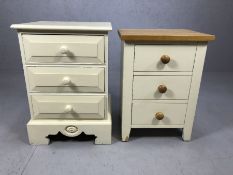 Two bedsides, each with three drawers