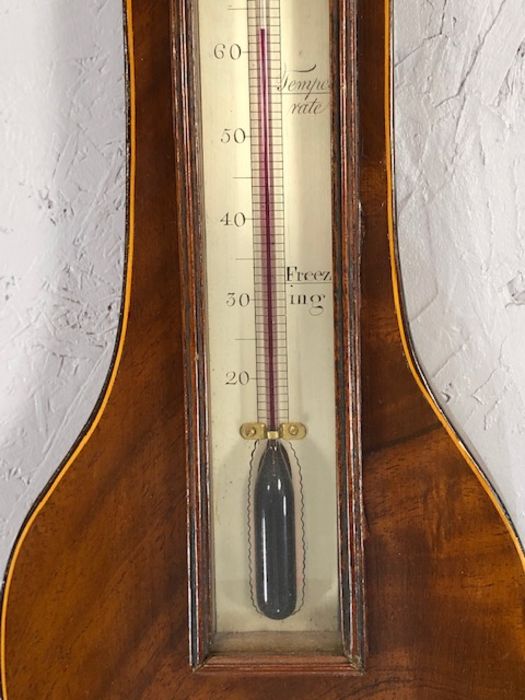 Mahogany Wheel barometer, the 21cm dial signed G Bianchi, Ipswich, the neck set with an alcohol - Image 5 of 11