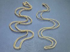 Two 9ct Gold necklaces length approx 46cm & 38cm total weight approx 4g