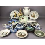 Collection of vintage ceramics to include Dartmouth vase, a selection of Royal Worcester 'Avon