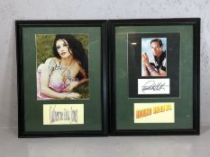 Two framed signed photographs: Catherine Zeta Jones and Charlton Heston, both with certificates