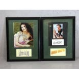 Two framed signed photographs: Catherine Zeta Jones and Charlton Heston, both with certificates