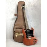 Gibson SG Tribute electric guitar in worn cherry, with padded gig case