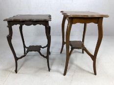 Two similar styled pie crust occasional tables, the larger approx 61cm x 45cm x 73cm tall