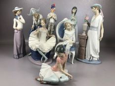 Collection of six Lladro and Nao figurines, along with one other (7)