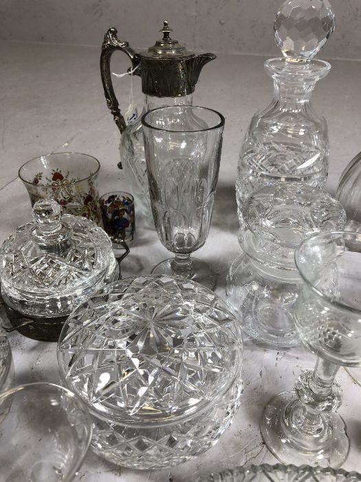 Good large collection of glassware to include decanters, wine, liqueur and sherry glasses, vases, - Image 5 of 7