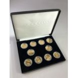 Boxed collection of Ten Gold Half Sovereigns all dated 1982