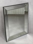 Modern bevel edged mirror, approx 70cm x 90cm