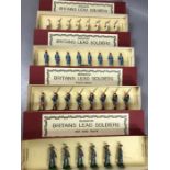 Four sets of Repainted Britains Lead Soldiers to include French Infantry, Egyptian Infantry, USA