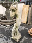 Garden statue of a naked woman emerging from a shell, approx 110cm in height