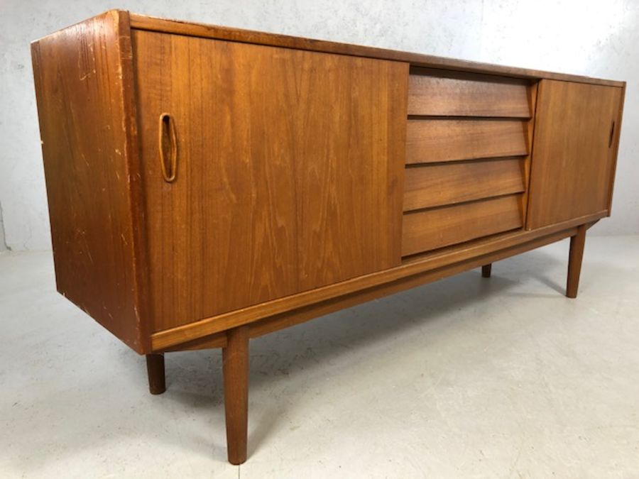 Swedish Mid Century Troeds Bjarnum sideboard by Nils Jonsonn, four drawers to centre with cutlery - Image 8 of 8