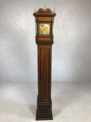 Grandmother clock with inlaid detailing, workings by Deutsches Reich no. 347 model 62975, with brass