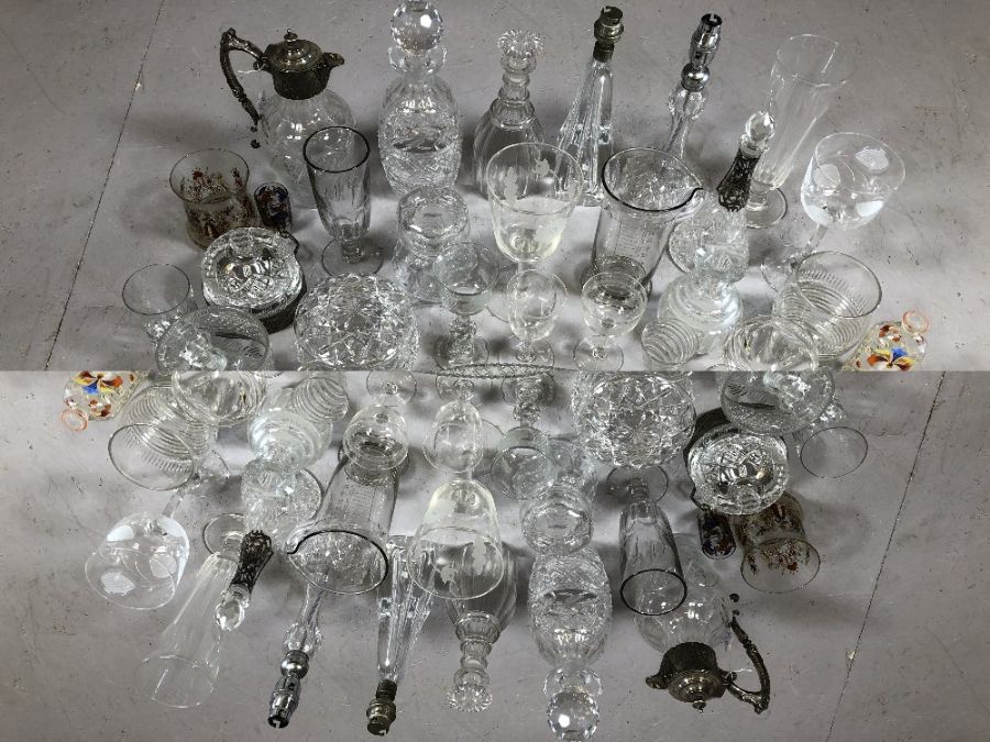Good large collection of glassware to include decanters, wine, liqueur and sherry glasses, vases, - Image 2 of 7