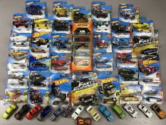 Collection of modern mostly Hot Wheels die cast vehicles, approx 38 boxed, 14 unboxed