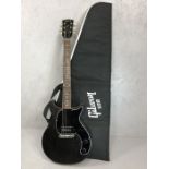 Gibson Les Paul Junior double cut tribute electric guitar in worn ebony, with soft case