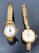 AVIA 15 jewels Swiss wristwatch in 9ct Gold case with subsidiary second hand at 6 o'clock plus one