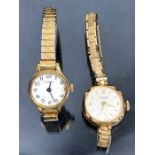 AVIA 15 jewels Swiss wristwatch in 9ct Gold case with subsidiary second hand at 6 o'clock plus one