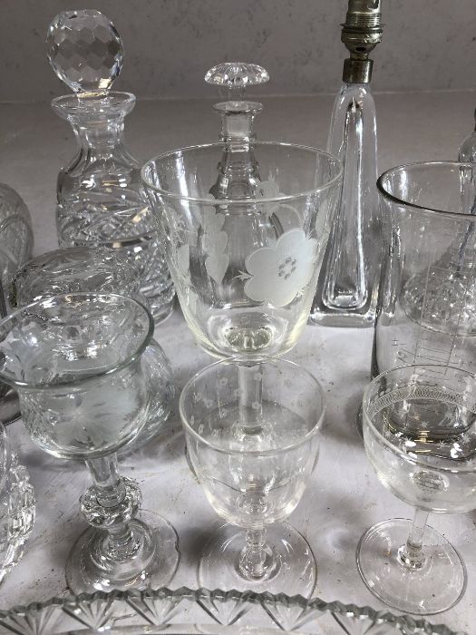 Good large collection of glassware to include decanters, wine, liqueur and sherry glasses, vases, - Image 4 of 7