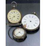 Three Pocket watches at least one with Silver case A/f