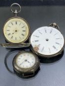 Three Pocket watches at least one with Silver case A/f
