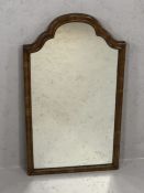 Edwardian wooden framed mirror, approx 69cm x 39cm