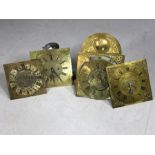 Selection of brass clock faces to include Woodruff of Shrewsbury and Sam Butterwort of Rochdale (