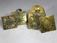 Selection of brass clock faces to include Woodruff of Shrewsbury and Sam Butterwort of Rochdale (
