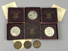 Three boxed 1951 Festival of Britain coins each in original box and with original paperwork