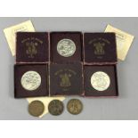 Three boxed 1951 Festival of Britain coins each in original box and with original paperwork