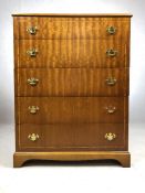 Modern chest of drawers with inlay and brass handles