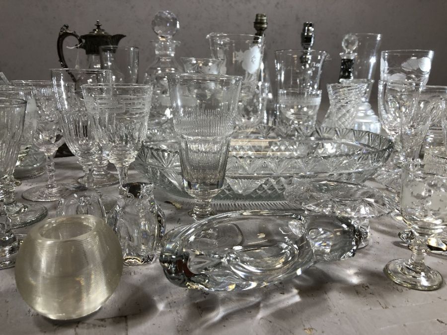 Good large collection of glassware to include decanters, wine, liqueur and sherry glasses, vases, - Image 7 of 7