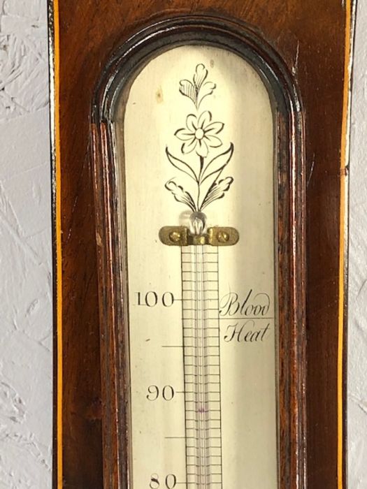 Mahogany Wheel barometer, the 21cm dial signed G Bianchi, Ipswich, the neck set with an alcohol - Image 4 of 11