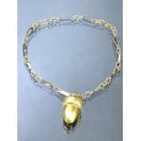 9ct Gold Bracelet and a 9ct Gold charm, an Acorn. Bracelet approx 18cm long & total weight approx